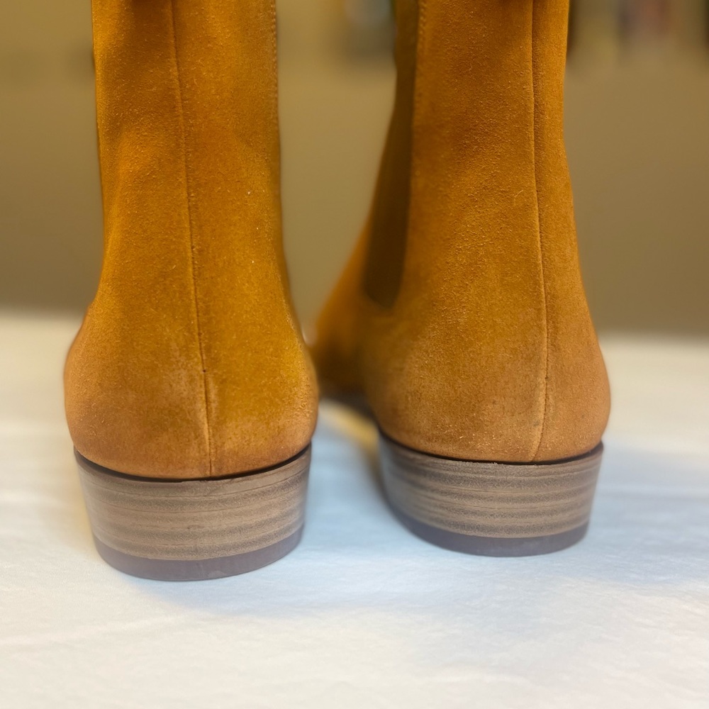 NWOT *STUNNING* Men’s Fugashin Handmade Cognac size 12 Suede Chelsea boots. - Picture 6 of 8
